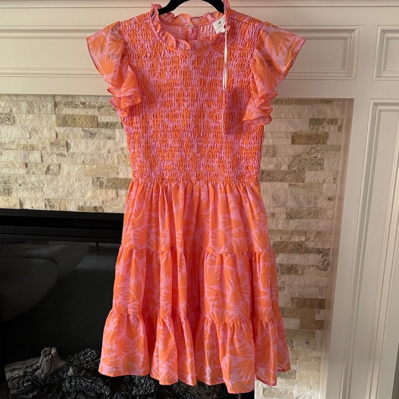 J.Marie Vibrant Pink Ruffle Sleeve Mini Dress - Picture 3 of 11